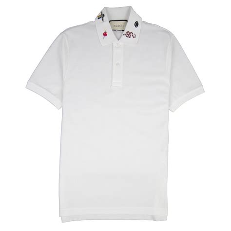 gucci bee polo white|Gucci polo shirt snake collar.